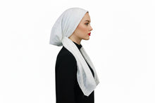Load image into Gallery viewer, Pure Elegance White Shimmer Dots Pretied