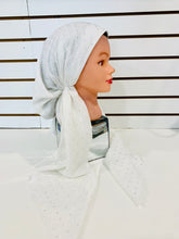 Load image into Gallery viewer, Pure Elegance White Shimmer Dots Pretied