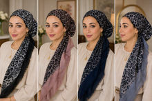 Load image into Gallery viewer, Leopard Print Cotton Pre-Tied Tichel — 5 Colors | Hidden Velvet Grip