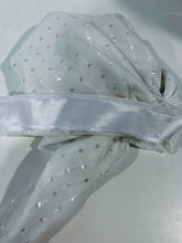 Load image into Gallery viewer, Pure Elegance White Shimmer Dots Pretied