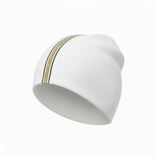 Load image into Gallery viewer, Pleated Cotton Beanie with Striped Trim - Elegant Everyday Style