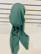 Load image into Gallery viewer, Dark Sage Shimmer Dots Botanical Pretied