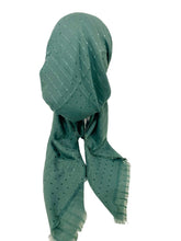 Load image into Gallery viewer, Dark Sage Shimmer Dots Botanical Pretied