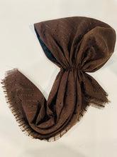 Load image into Gallery viewer, Warm Brown Shimmer Dots Autumn Pretied