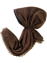 Load image into Gallery viewer, Warm Brown Shimmer Dots Autumn Pretied