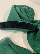 Load image into Gallery viewer, Forest Green Shimmer Dots Nature Pretied