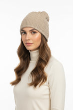 Load image into Gallery viewer, Cable-Knit Cotton Beanie - Textured Diamond Pattern