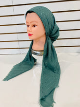 Load image into Gallery viewer, Dark Sage Shimmer Dots Botanical Pretied