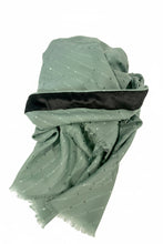 Load image into Gallery viewer, Dark Sage Shimmer Dots Botanical Pretied