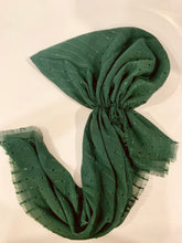 Load image into Gallery viewer, Forest Green Shimmer Dots Nature Pretied