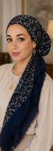 Load image into Gallery viewer, Leopard Print Cotton Pre-Tied Tichel — 5 Colors | Hidden Velvet Grip