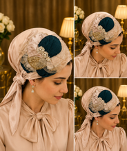 Load image into Gallery viewer, Blush & Champagne - Fancy Triangle Tichel