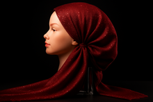 Load image into Gallery viewer, Enhanced Lurex Shimmer - Red Shimmery Tichels