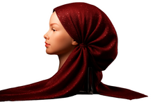 Load image into Gallery viewer, Enhanced Lurex Shimmer - Red Shimmery Tichels