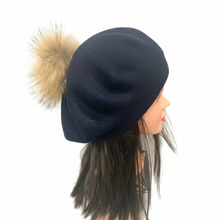 Load image into Gallery viewer, Luxury Cashmere Winter Berets with Pompoms