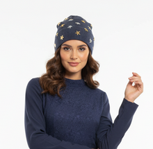 Load image into Gallery viewer, Star-Studded Ribbed Cotton Beanie - Celestial Elegance