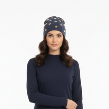 Load image into Gallery viewer, Star-Studded Ribbed Cotton Beanie - Celestial Elegance