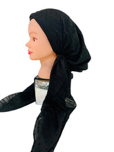 Load image into Gallery viewer, Classic Black Shimmer Dots Elegance Pretied