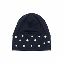 Load image into Gallery viewer, Navy Pearl Beanie