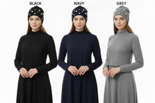 Load image into Gallery viewer, Three models in skirts/dresses wearing pearl beanies