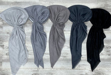 Load image into Gallery viewer, Shimmery Cotton Pre-Tied Tichels - Gray Shades | Bestseller