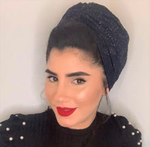 Load image into Gallery viewer, Turban-Style Hat with Shimmer - Slip-On Head Covering