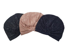 Load image into Gallery viewer, Turban-Style Hat with Shimmer - Slip-On Head Covering