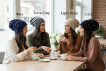 Load image into Gallery viewer, Pearl Beanie with Diamond Accents - Elegant Head Covering