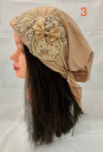 Load image into Gallery viewer, Shiny Party Pre-Tied Tichels with Embellishments - Lycra Elegance