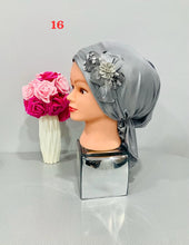 Load image into Gallery viewer, Shiny Party Pre-Tied Tichels with Embellishments - Lycra Elegance
