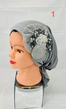 Load image into Gallery viewer, Shiny Party Pre-Tied Tichels with Embellishments - Lycra Elegance