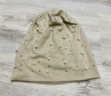 Load image into Gallery viewer, Pearl Beanie with Diamond Accents - Elegant Head Covering