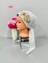 Load image into Gallery viewer, Shiny Party Pre-Tied Tichels with Embellishments - Lycra Elegance