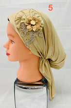 Load image into Gallery viewer, Shiny Party Pre-Tied Tichels with Embellishments - Lycra Elegance