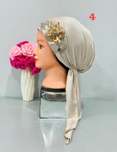 Load image into Gallery viewer, Shiny Party Pre-Tied Tichels with Embellishments - Lycra Elegance