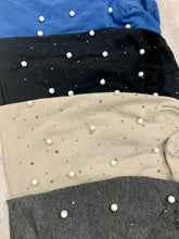 Load image into Gallery viewer, Pearl Beanie with Diamond Accents - Elegant Head Covering