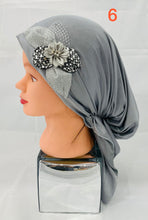 Load image into Gallery viewer, Shiny Party Pre-Tied Tichels with Embellishments - Lycra Elegance