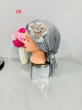 Load image into Gallery viewer, Shiny Party Pre-Tied Tichels with Embellishments - Lycra Elegance