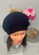 Load image into Gallery viewer, Luxury Cashmere Winter Berets with Pompoms