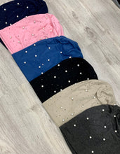 Load image into Gallery viewer, Pearl Beanie with Diamond Accents - Elegant Head Covering