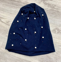 Load image into Gallery viewer, Pearl Beanie with Diamond Accents - Elegant Head Covering