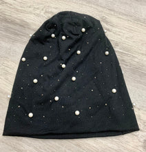 Load image into Gallery viewer, Pearl Beanie with Diamond Accents - Elegant Head Covering