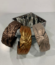 Load image into Gallery viewer, Metallic Dots Top Knot Headband