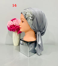 Load image into Gallery viewer, Shiny Party Pre-Tied Tichels with Embellishments - Lycra Elegance