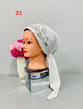 Load image into Gallery viewer, Shiny Party Pre-Tied Tichels with Embellishments - Lycra Elegance