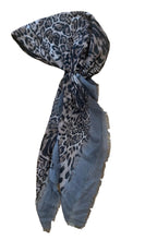Load image into Gallery viewer, Gray taupe leopard print cotton pre-tied tichel
