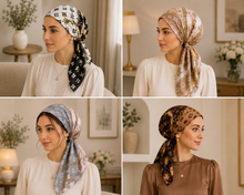 Load image into Gallery viewer, Monogram Chain Silk-Touch Scarf — LV Inspired
