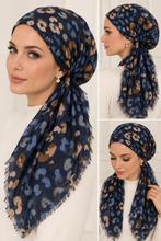Load image into Gallery viewer, Watercolor Leopard Pre-Tied Tichel
