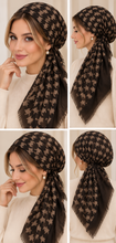 Load image into Gallery viewer, Couture Houndstooth Pre-Tied Tichel
