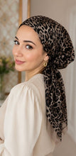 Load image into Gallery viewer, Leopard Print Cotton Pre-Tied Tichel — 5 Colors | Hidden Velvet Grip
